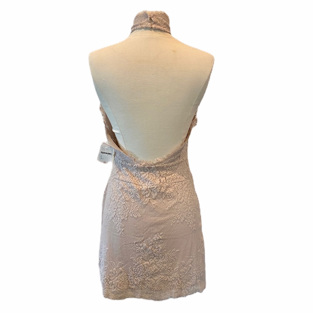 FREE PEOPLE Harper High Neck Halter Lace Dress NWT - Picture 3 of 12